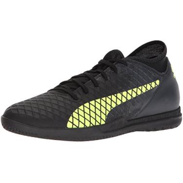 Imagem de PUMA Tênis de futebol masculino Future 18.4, Puma Preto-efervescente amarelo asfalto, 12.5