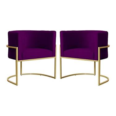Imagem de Kit 02 Poltronas Decorativa Luana Luxo Veludo Cores - DS Estofados