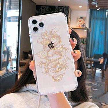 Imagem de Cool Dragon Phone Case Transparente macio para iphone 5 5s 5c se 6 6s 7 8 11 12 plus mini x xs xr pro max, A2, para iphone   12 pro max