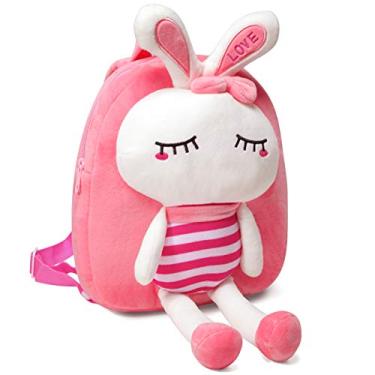Imagem de Mochila Infantil, VASCHY Mochila para Meninos e Meninas Fofos Animais de Pelúcia Pequena Mochila para Creche para Crianças, Coelho