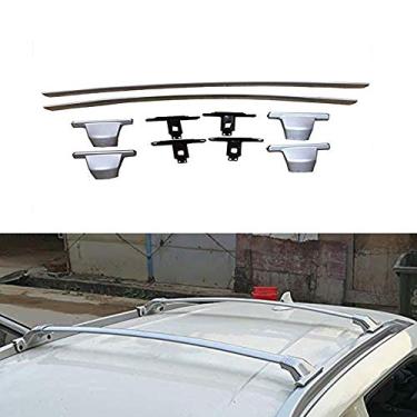 Imagem de UDP 2 peças barras transversais de alumínio para bagagens trilho de teto barras transversais prata apto para Nissan Kicks 2017 2018 2019 2020