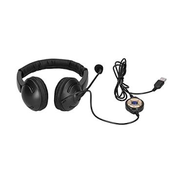 Imagem de BAQE Fone de ouvido para telefone, cancelamento de ruído, fone de ouvido com fio USB com microfone para webinar para call centers para homens de negócios