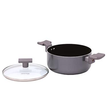 Imagem de Mimo Style Caçarola Sartin 20cm Suporta 2,8L - Estrutura em Alumínio Revestida em Cerâmica, Base Alto Relevo. Tampa Vidro Temperado. Alças e Cabos Soft-Touch. Fogão a Gás, Elétrico