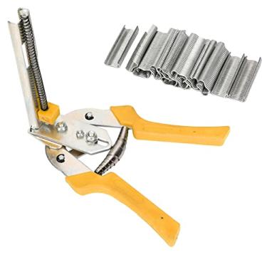 Imagem de Kit de Alicates de Anel de Porco com 600 PCes de Tipo M Unha de Aço Anéis de Porco Reparo Ferramentas Manuais Kit de Braçadeira para Galinha Pato Ganso Cão Gato Gaiolas de Coelho Animal, Cercas de Arame (amarelo)