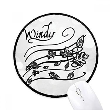 Imagem de DIYthinker Mouse pad padrão pintado à mão para clima ventoso desktop escritório tapete redondo para computador