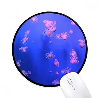 Imagem de DIYthinker Ocean Jellyfish Science Nature Picture Mouse Pad Desktop Office Tapete Redondo para Computador