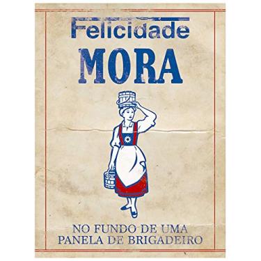 Imagem de Aplique MDF e Papel Litoarte 8 cm - Modelo APM8-757 Rótulo Felicidade