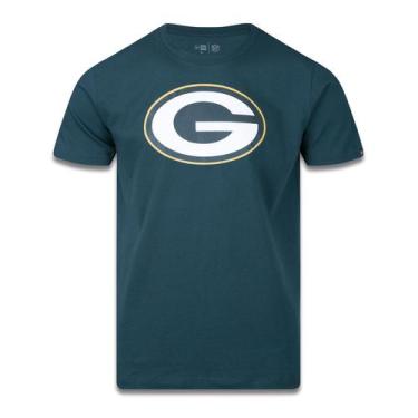 Imagem de Camiseta Plus Size Regular Manga Curta Green Bay Packers Branco Verde