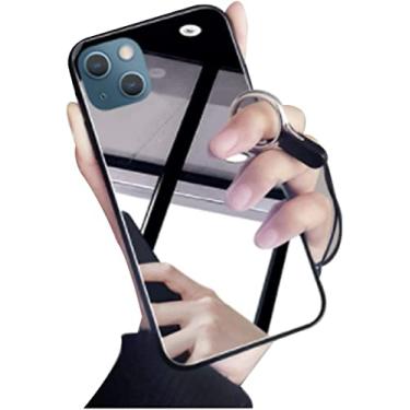 Imagem de RAYESS Capa para iPhone 11 capa espelhada ultra fina de silicone TPU à prova de choque anti-arranhões capa espelhada (tamanho: para iphone13 Mini)