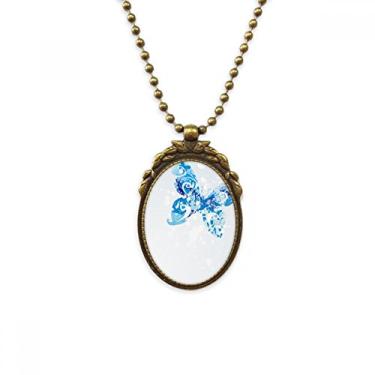 Imagem de DIYthinker Colar de borboleta azul celeste animal voando grafite antigo pingente pingente chaveiro