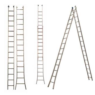 Imagem de Escada Extensiva Dupla De 2X15 - Alumínio 3 Em 1- 30 Degraus - Alumasa