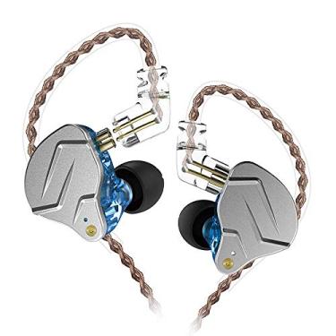 Imagem de KZ ZSN Pro Metal Headphones Tecnologia Hebride 1BA + 1DD Fones de ouvido (Azul sem microfone)