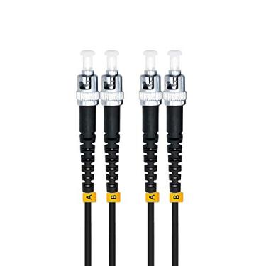 Imagem de Jeirdus 20M ST para ST 10/40/100 Gbs OM4 Outdoor Armored Duplex 50/125 Cabo de fibra óptica jumper, multimodo, 20 metros, 65FT ST-ST