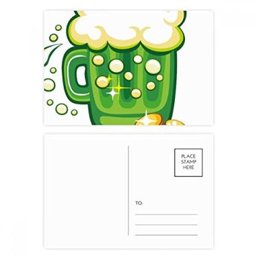 Imagem de Four Leaf Clover Beer Ireland St.Patrick's Day Conjunto de cartões postais de aniversário para envio de cartões de agradecimento