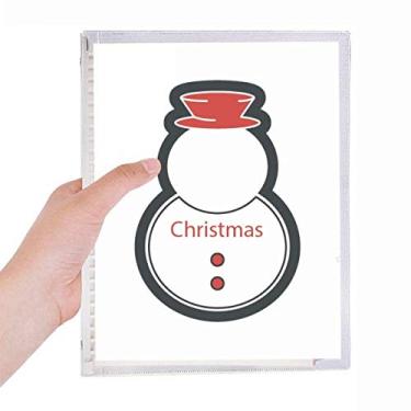 Imagem de Caderno de Natal boneco de neve com ícones de Natal com folhas soltas e diário recarregável