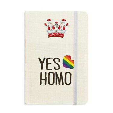 Imagem de Yes Homo LGBT Caderno Rainbow Love Christmas Snowman Capa dura grossa