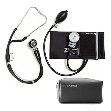 Imagem de Aparelho Medidor De Pressão Arterial + Estetoscopio + Estojo (Preto)