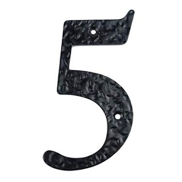 Imagem de Número de placa de casa flutuante 3D de 12,7 cm, placa de aço carbono, números de endereço residencial para placa digital externa 0-9 preta, montagem com parafuso, durável antiferrugem