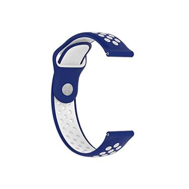 Imagem de Pulseira Sport 20mm para Zeblaze Btalk 2 ou Btalk Lite cor:Azul com Branco