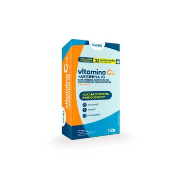 Imagem de Suplemento Alimentar Vitamina C + Arginina bwell 32 comprimidos efervescentes 32 Comprimidos Efervescentes