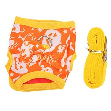 Imagem de Coleira para Arreios de Roupas de Coelho, Roupas de Coelho Respiráveis ​​padrão de Abóbora de Poliéster para Hamster (M)