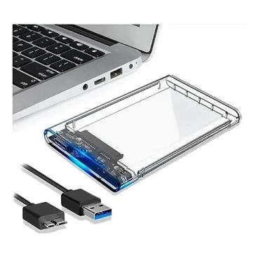 Imagem de Case Estojo Transparente Para HD, USB 3.0 Transmissão 6 GB Sata 3.0 HHD, SSD, 6TB, Compatível Para PC, Computador, Notebook, Console De Jogos, Medida 2,5", Linha Premium Globi Imports.