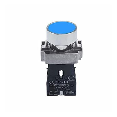 Imagem de DFAMIN 1 peça novo interruptor de botão de travamento automático de 22 mm 10A/415V NC/NO XB2-BA11 XB2-BA21 XB2-BA31 XB2-BA42 XB2-BA51 XB2-BA61 Interruptor de botão (Cor: BA61C Lock Blue)