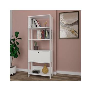 Imagem de Estante Artely Match com 4 Prateleiras, 1 Porta e 4 Nichos