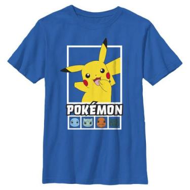 Imagem de Camiseta De Manga Curta Pokémon Kids Squares Team Boys, Roy - Pokemon