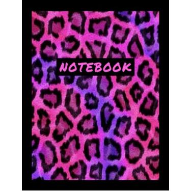 Imagem de Caderno - Pautado pela faculdade - Estampa de leopardo preto e rosa: Retorno às aulas/aulas com uma atitude divertida! 21,5 x 28 cm - 120 páginas
