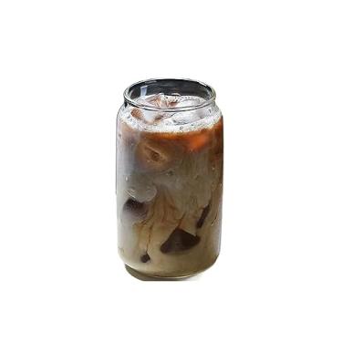 Imagem de Canecas de café 1 peça caneca de café copo de vidro com tampa transparente café chá suco de leite copo de bebida frio acessórios de cozinha xícara de café