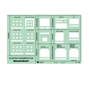 Imagem de Gabarito Linha Nacional de Eletrodomésticos, A-25, Trident, Acrílico Azulado 24 x 15.5 cm