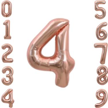 Imagem de Genérico Balão Metalizado Numero Gigante Prata, 1 Metro (Rose Gold-4)