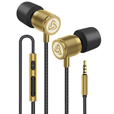 Imagem de LUDOS Fones de ouvido intra-auriculares ultra com fio, 5 anos de garantia, fones de ouvido com microfone, fones de ouvido com isolamento de ruído, espuma de memória para iPhone, Samsung, estudantes