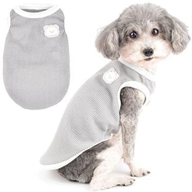 Imagem de Zunea Camisas para cães pequenos menina menino colete de verão camisetas para filhotes de cachorro roupas macias respiráveis camiseta elástica sem mangas roupas para animais de estimação vestuário