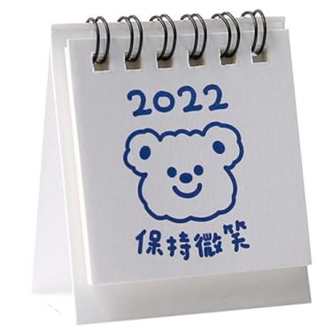 Imagem de Mini calendário com tema de desenho animado: adorável planejador de mesa compacto para agendamento mensal e anual 2022