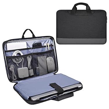 Imagem de Pasta para laptop impermeável de 13,5 a 15 polegadas com organizador para Dell Inspiron 13 5000, Lenovo Yoga C940 C930, Acer Chromebook 14, Surface Book 13.5, HP ASUS Chromebook Carring Case, preta