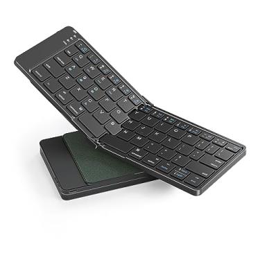 Imagem de Rovinda Teclado Bluetooth dobrável, teclado portátil dobrável sem fio (BT5.1 x 3), tamanho de bolso e ultrafino, recarregável por USB-C para iOS, Android, Windows Mac OS, laptop, tablet, smartphone,