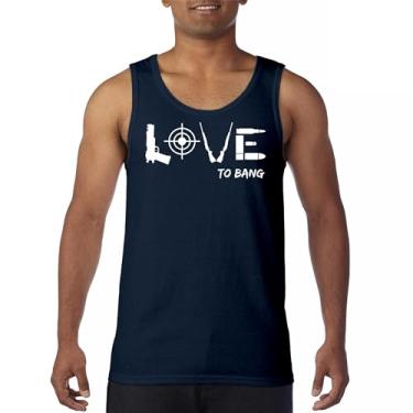 Imagem de Camiseta regata Love to Bang 2nd Amendment 2A Gun Right to Bear Arms Veteran Dont Tread on Me American Patriotic masculina, Azul marinho, P