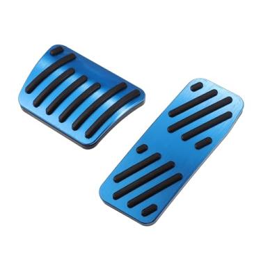 Imagem de Motoforti Capas de pedal de freio e acelerador, para Jeep Cherokee 2014-2021, metal, preto e azul, 1 conjunto