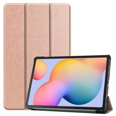 Imagem de Kepuch Custer Capas para Samsung Galaxy Tab S6 Lite 2024 2022 2020 P620 P625 P627 P613 P619 P610 P615,Couro-PU Bolsas Estojos - Rose Ouro