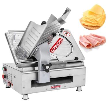 Imagem de Cortador Fatiador De Frios Automático Industrial Inox BM18 300mm Bermar