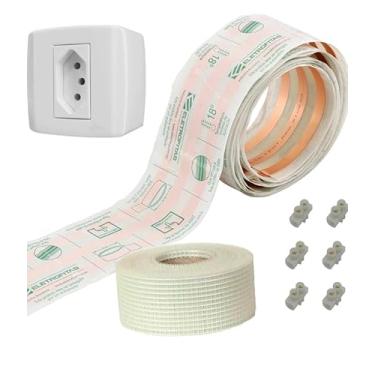 Imagem de Kit Fita Elétrica 3 Pistas - 7 Metros Eletrofita 15a Tomada