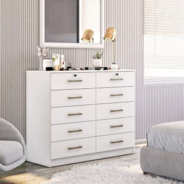 Imagem de Cômoda Londres com 10 Gavetas e 2 Chave 2338 Branco