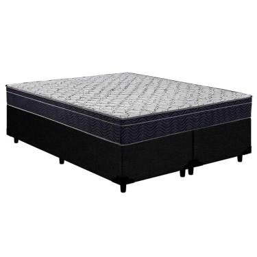 Imagem de Cama Box Queen: Colchão D45 Ortobom /ep Airtech 150 + Base crc Courano Preto(158x198)