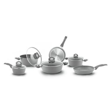 Imagem de 6 Panelas Antiaderentes Alumínio 10 Peças Petravera Bialetti