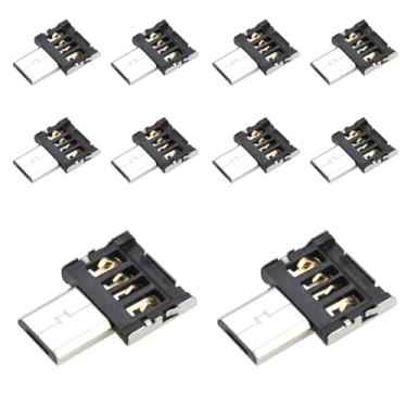 Imagem de chenyang Pacote com 10 adaptadores micro USB OTG micro USB macho para USB 2.0 fêmea adaptador de conector de tamanho ultra mini