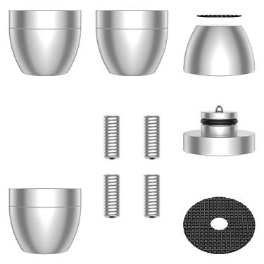 Imagem de Audiocrast 4 peças de suporte para alto-falante HiFi Base Mat, IF3033 Silver Speaker Shock Absorber ressonância Cancelamento de vibração Amortecimento de vibração Protetor de piso 30x33MM com contas