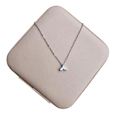 Imagem de Colar Aço Inoxidável Feminino Delicado Cordão Corrente Feminina Fininha Pingente Cauda De Sereia Aço Cirúrgico Hipoalergênico