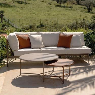 Imagem de Conjunto Jardim 1 Chaise 1 Sofá 70cm 1 Mesa Baixa 1 Mesa Centro Alta Refúgio Cabecasa Madeiramadeira Champanhe/Quaker areia